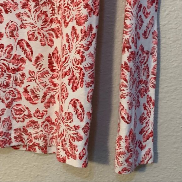 CROFT & BARROW The Classic Tee Women’s Small Red White Scoop Neck Long Sleeve. - Picture 4 of 10